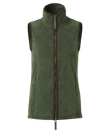 Women’s artisan fleece gilet — Moss Green/Brown
