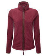 Women’s artisan fleece jacket — Burgundy/Brown