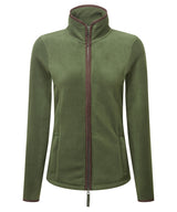 Women’s artisan fleece jacket — Moss Green/Brown