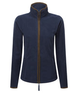 Women’s artisan fleece jacket — Navy/Brown