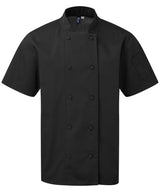 Chefs Coolchecker® short sleeve jacket — Black