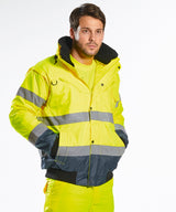 Hi-vis contrast bomber jacket (C465) — lifestyle