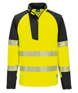 PW3 Hi-vis ¼-zip sweatshirt (T172) — Yellow/Black