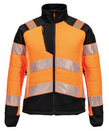 Women’s PW3 Hi-vis hybrid baffle jacket (T171) — Orange/Black