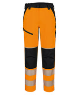 Women’s PW3 Hi-vis stretch trousers (T141) — Orange/Black