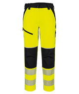 Women’s PW3 Hi-vis stretch trousers (T141) — Yellow/Black