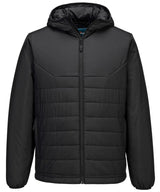Professional hooded insulated baffle jacket (S608) — Black