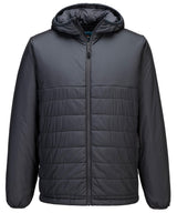 Professional hooded insulated baffle jacket (S608) — Grey
