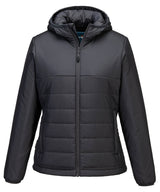 Women’s professional hooded insulated baffle jacket (S613) — Grey