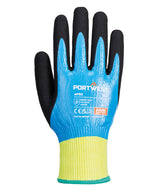 Cut D13 Nitrile aqua gloves (AP50) — Blue/Black