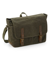 Heritage waxed canvas messenger — lifestyle