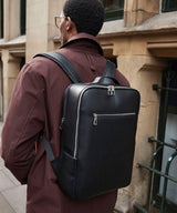 Tailored luxe PU backpack — lifestyle