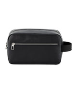 Tailored luxe PU wash bag — Black