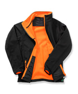 Women's Core printable softshell jacket — Black/Orange