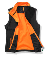 Women's printable softshell bodywarmer — Black/Orange