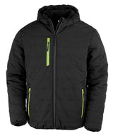 Recycled compass padded winter jacket — Black/Lime