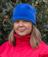 Reversible fleece skull hat — lifestyle