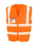 Heavy duty polycotton security vest — Fluorescent Orange