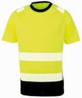 Recycled safety t-shirt — Fluorescent Yellow/Black