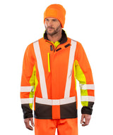 Recycled 3-layer printable 3-tone safety softshell — lifestyle