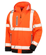 Heavy-duty prism PU safe and dry jacket with recycled backing — Fluorescent Orange/Black