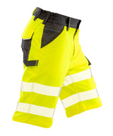Safe-Guard recycled dynamic stretch safety shorts — Fluorescent Yellow