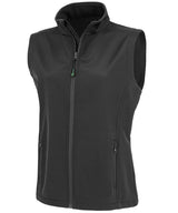 Women's recycled 2-layer printable softshell bodywarmer — Black