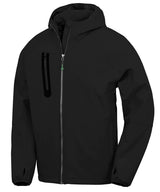 3-layer recycled printable casual hooded softshell — Black/Black