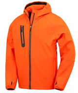 3-layer recycled printable casual hooded softshell — Orange/Navy