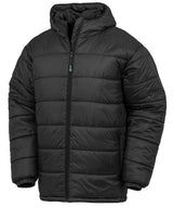 Recycled hooded padded parka — Black