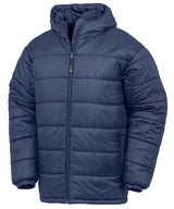 Recycled hooded padded parka — Navy