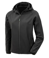 Women’s recycled 3-layer printable hooded softshell — Black
