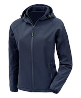 Women’s recycled 3-layer printable hooded softshell — Navy