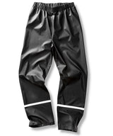 Prism PU waterproof trousers with reflective bands and recycled backing — Black