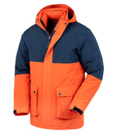 Recycled 3-in-1 padded ripstop jacket — Navy/Orange*