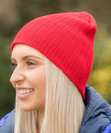 Cotton knitted beanie hat — lifestyle