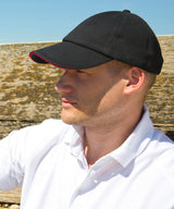 Low-profile heavy brushed cotton cap with sandwich peak — lifestyle