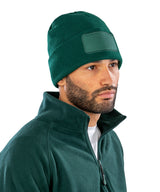 Recycled double knit printers beanie — lifestyle