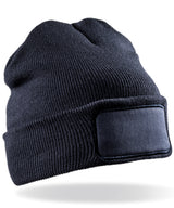 Recycled double knit printers beanie — Navy
