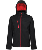 Venturer 3-layer hooded softshell jacket — Black/Red