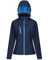 Women's venturer 3-layer hooded softshell jacket — Navy/French Blue