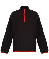 Kids half-zip microfleece — Black/Classic Red