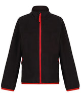 Kids full-zip microfleece — Black/Classic Red