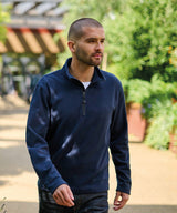 Honestly made recycled half zip fleece — lifestyle