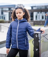 Junior Loftlite hooded baffle jacket — lifestyle