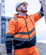 Pro hi-vis full zip hoodie — lifestyle