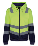 Pro hi-vis full zip hoodie — Yellow/Navy