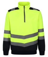 Pro hi-vis ¼-zip sweatshirt — Yellow/Navy