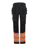 Hi-Vis X-Pro Stretch holster trousers (Class 1) — Black/Orange