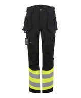 Hi-Vis X-Pro Stretch holster trousers (Class 1) — Black/Yellow